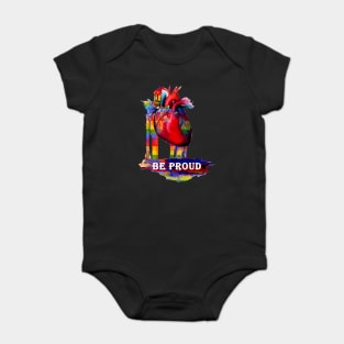 gay pride flag be proud Baby Bodysuit